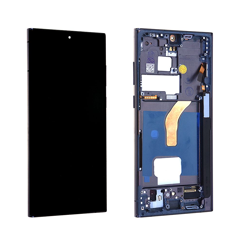 Écran Samsung Galaxy S22 Ultra 5G (S908B) (Soft OLED) IC Original Optimum Noir + Châssis