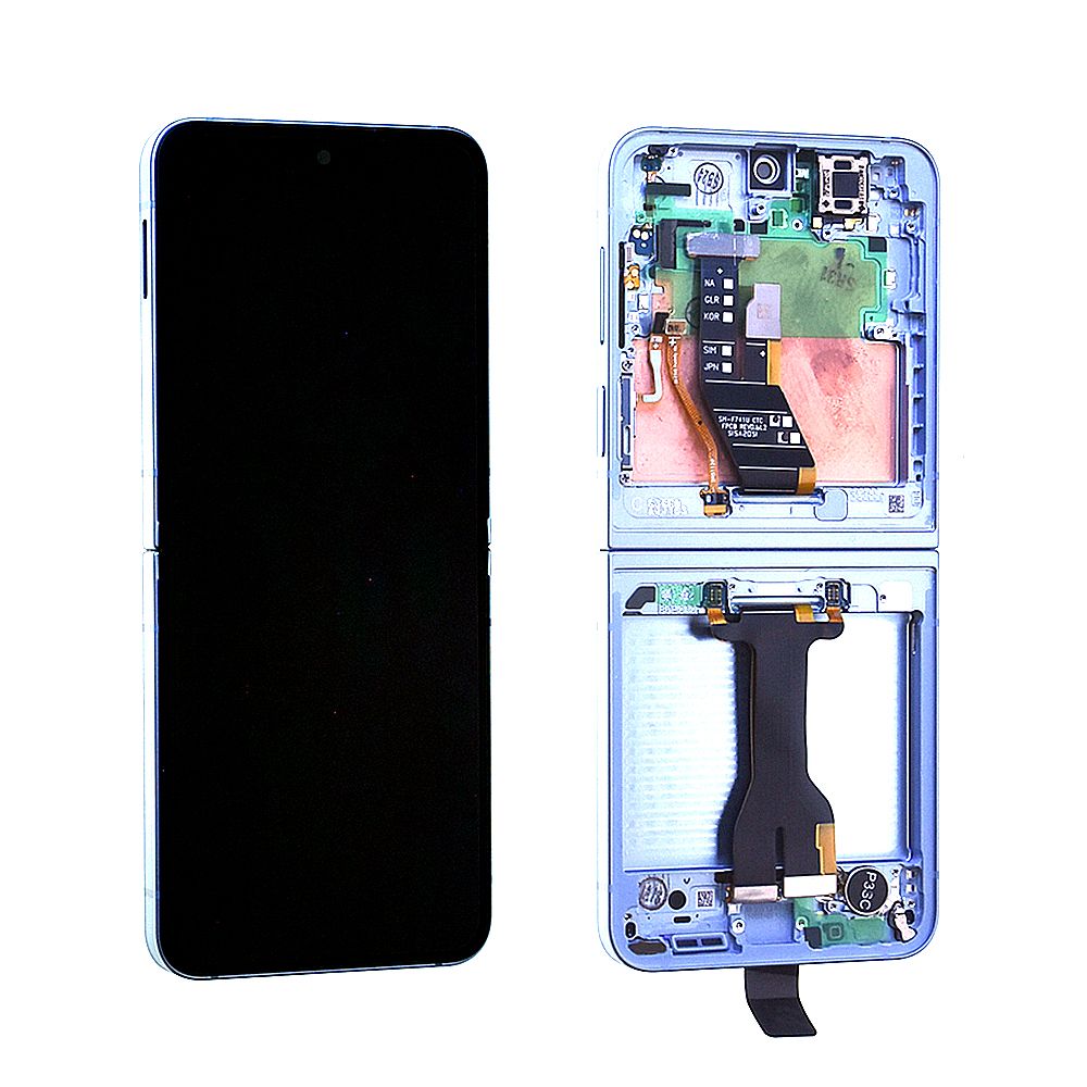 Écran Samsung Galaxy Z Flip6 5G (F741B) Bleu + Châssis Origine GH82-35014C