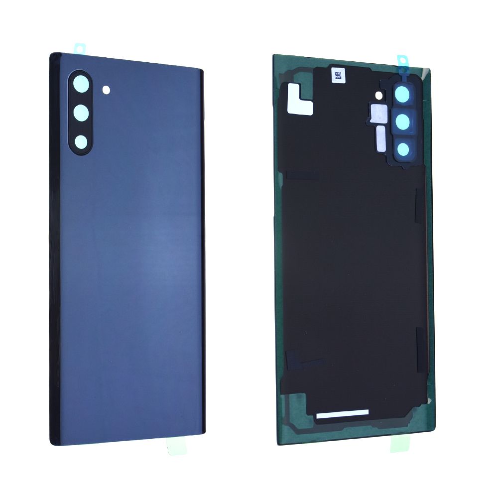 Vitre arrière avec vitre cache caméra sans logo Samsung Galaxy Note 10 (N970F) Noir Aura