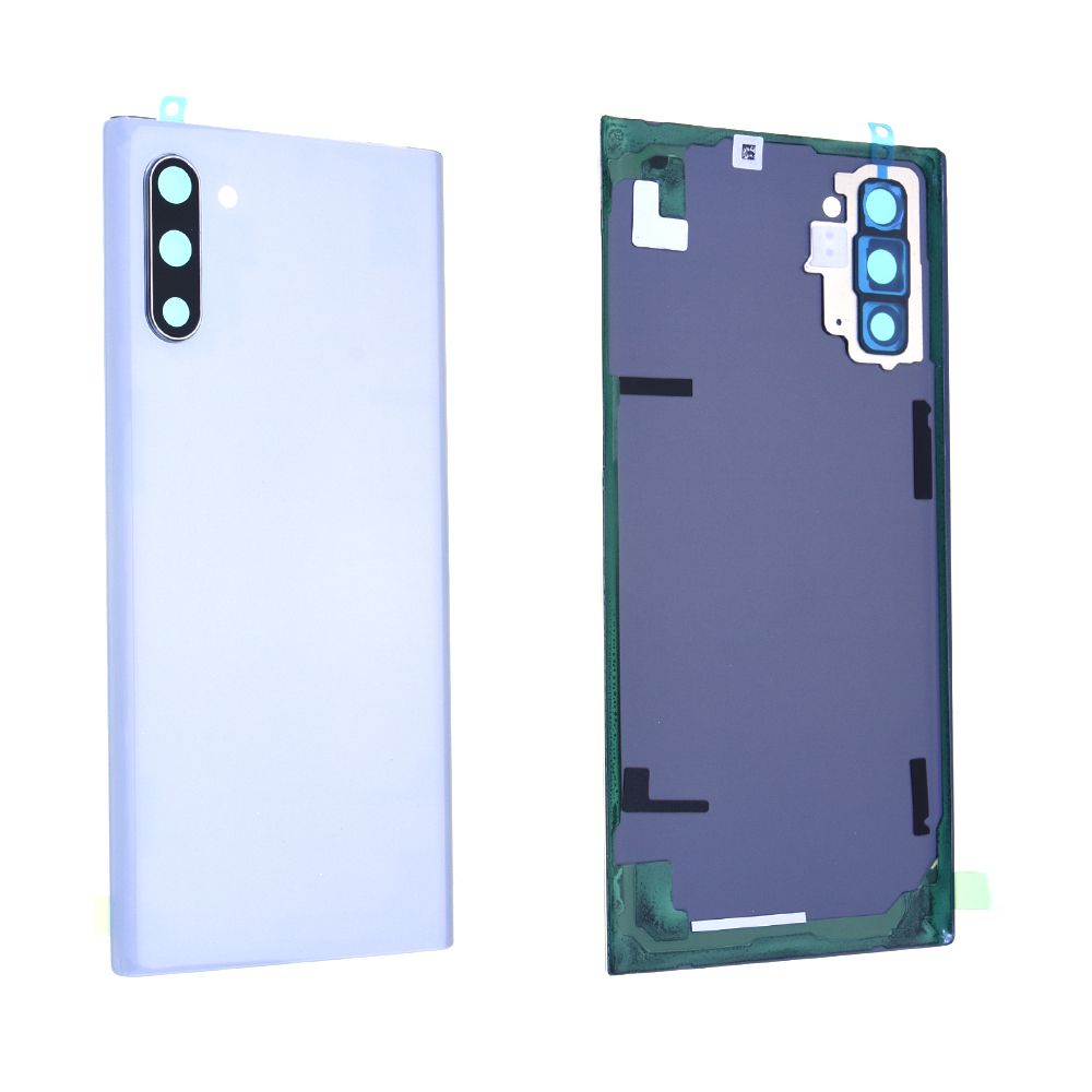 Vitre arrière avec vitre cache caméra sans logo Samsung Galaxy Note 10 (N970F) Blanc Aura