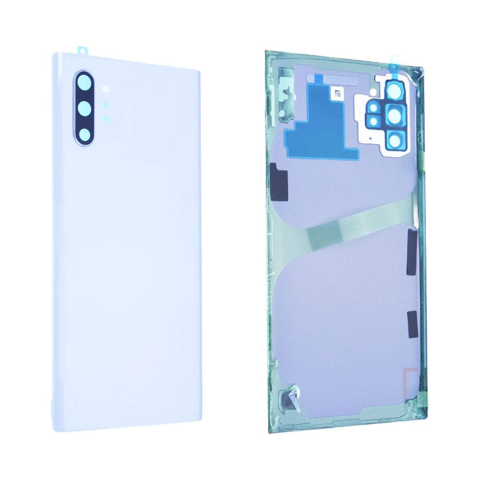 Vitre arrière avec vitre cache caméra sans logo Samsung Galaxy Note 10+ (N975F) / 5G Blanc Aura