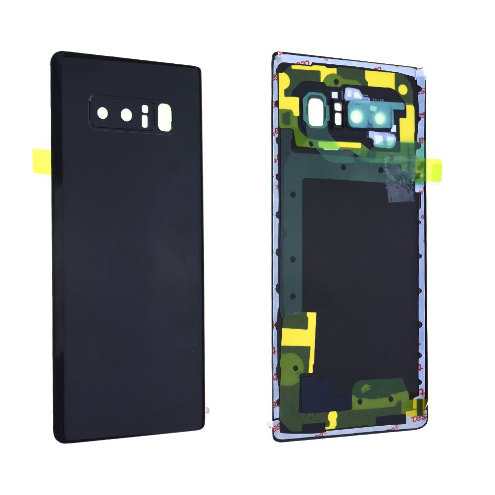 Vitre arrière avec vitre cache caméra sans logo Samsung Galaxy Note 8 (N950F) Noir Midnight
