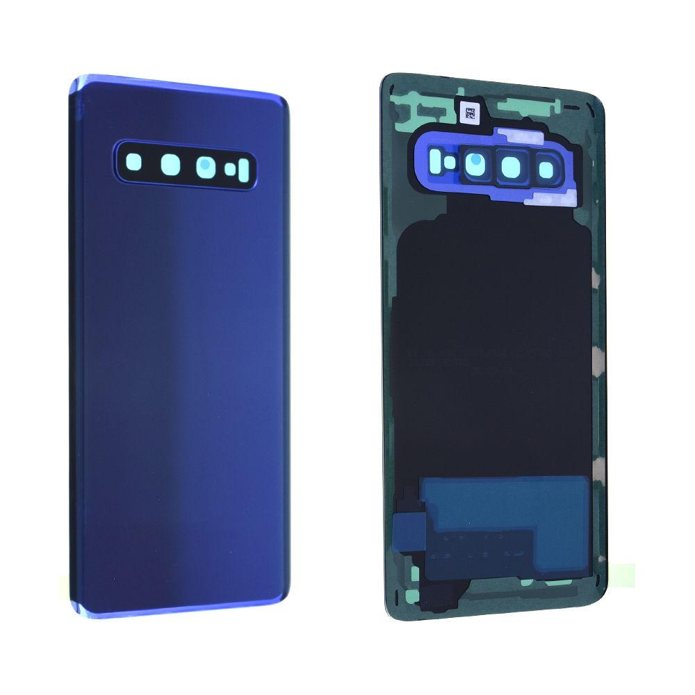 Vitre arrière avec vitre cache caméra sans logo Samsung Galaxy S10 (G973F) Bleu Prisme