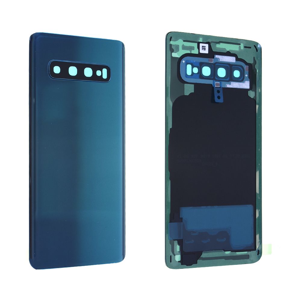 Vitre arrière avec vitre cache caméra sans logo Samsung Galaxy S10 (G973F) Vert