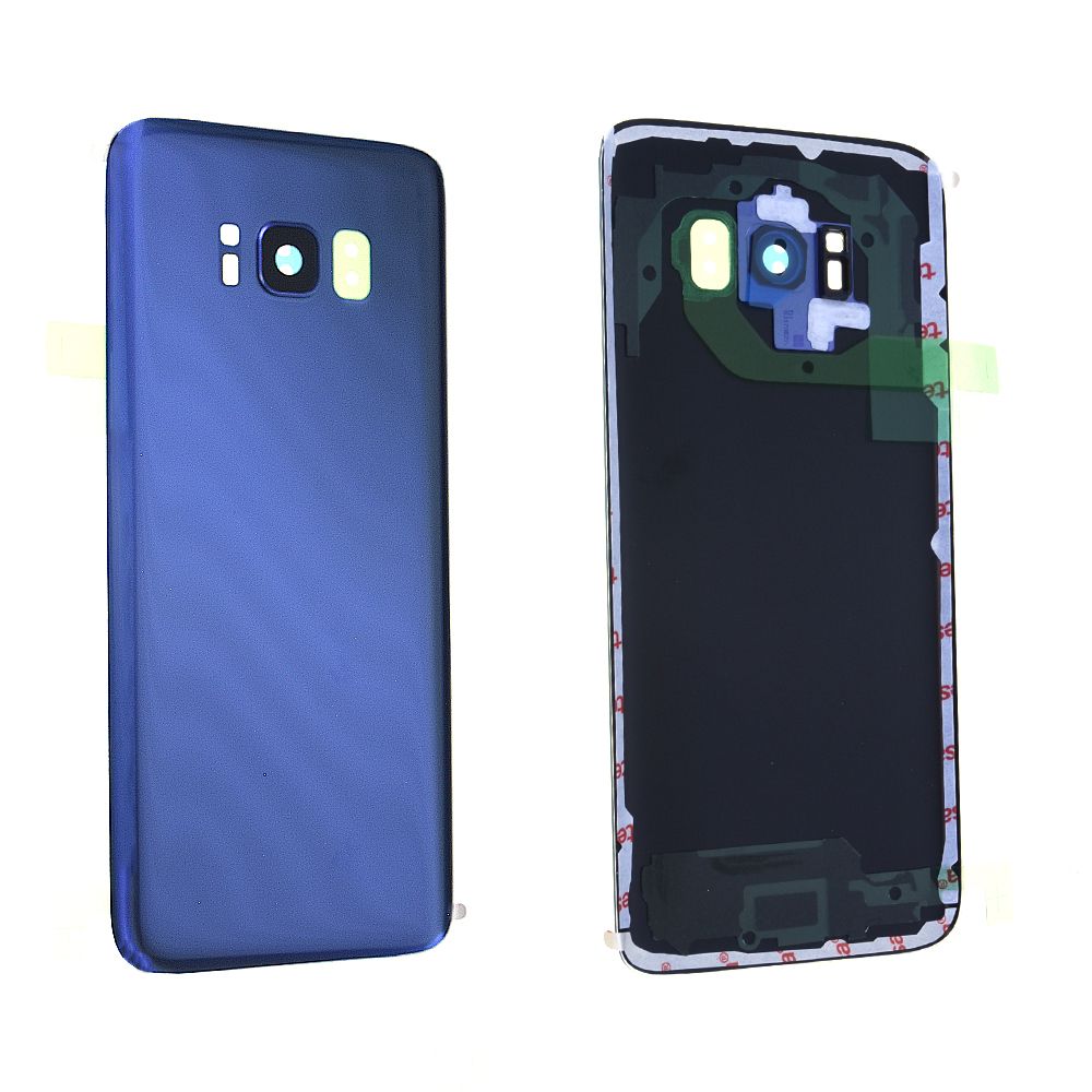 Vitre arrière avec vitre cache caméra sans logo Samsung Galaxy S8 (G950F) Bleu