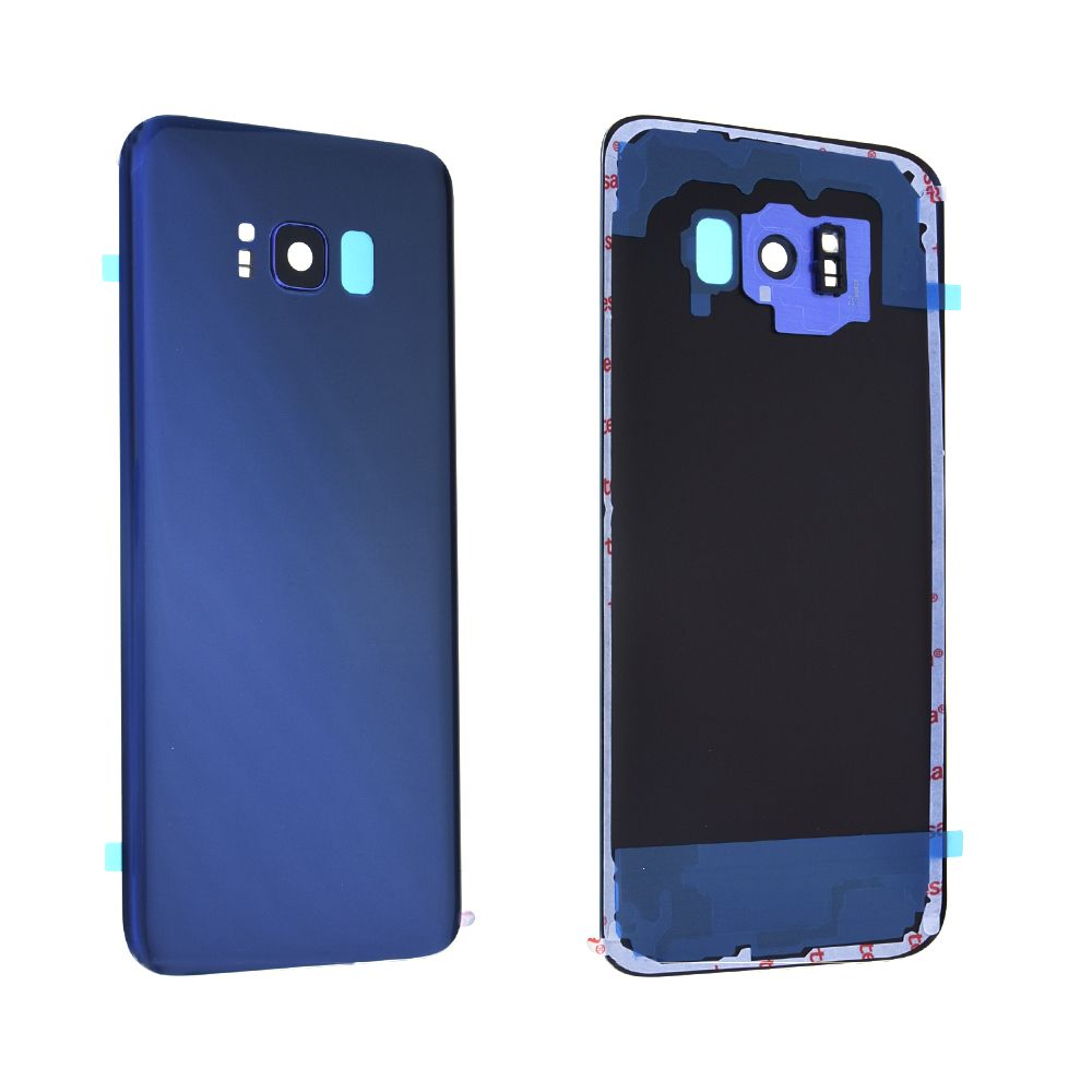 Vitre arrière avec vitre cache caméra sans logo Samsung Galaxy S8+ (G955F) Bleu Coral