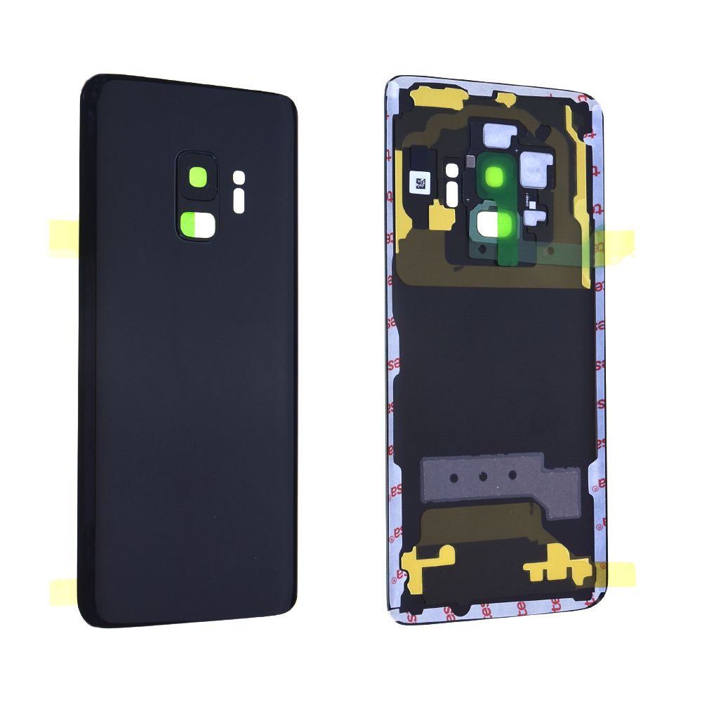 Vitre arrière avec vitre cache caméra sans logo Samsung Galaxy S9 (G960F) Noir