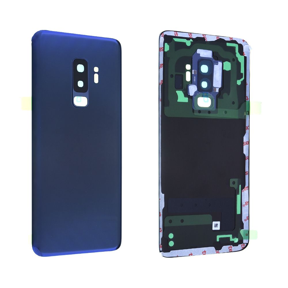 Vitre arrière avec vitre cache caméra sans logo Samsung Galaxy S9+ (G965F) Bleu Coral