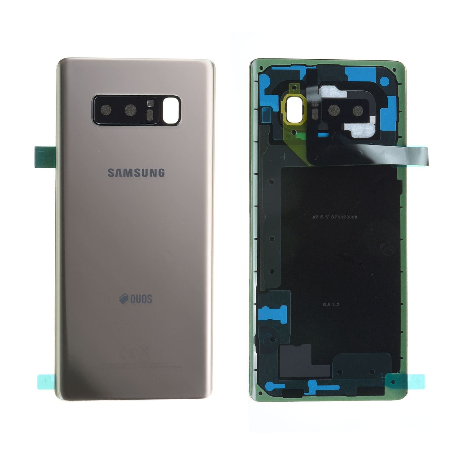 Vitre arrière (Duos) Samsung Galaxy Note 8 (N950F) Or Topaze Origine