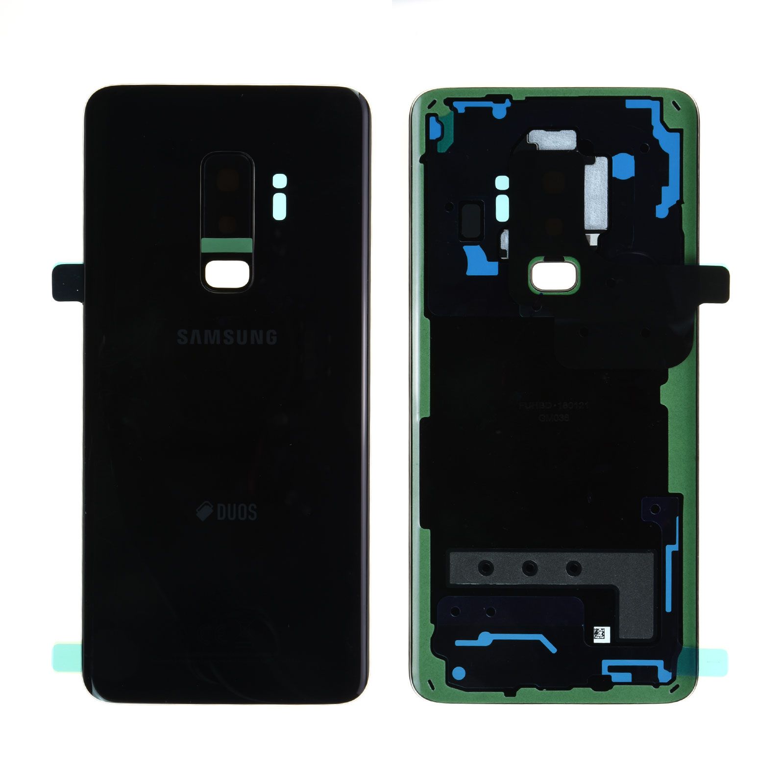 Vitre arrière (Duos) Samsung Galaxy S9+ (G965F) Noir Carbone Origine