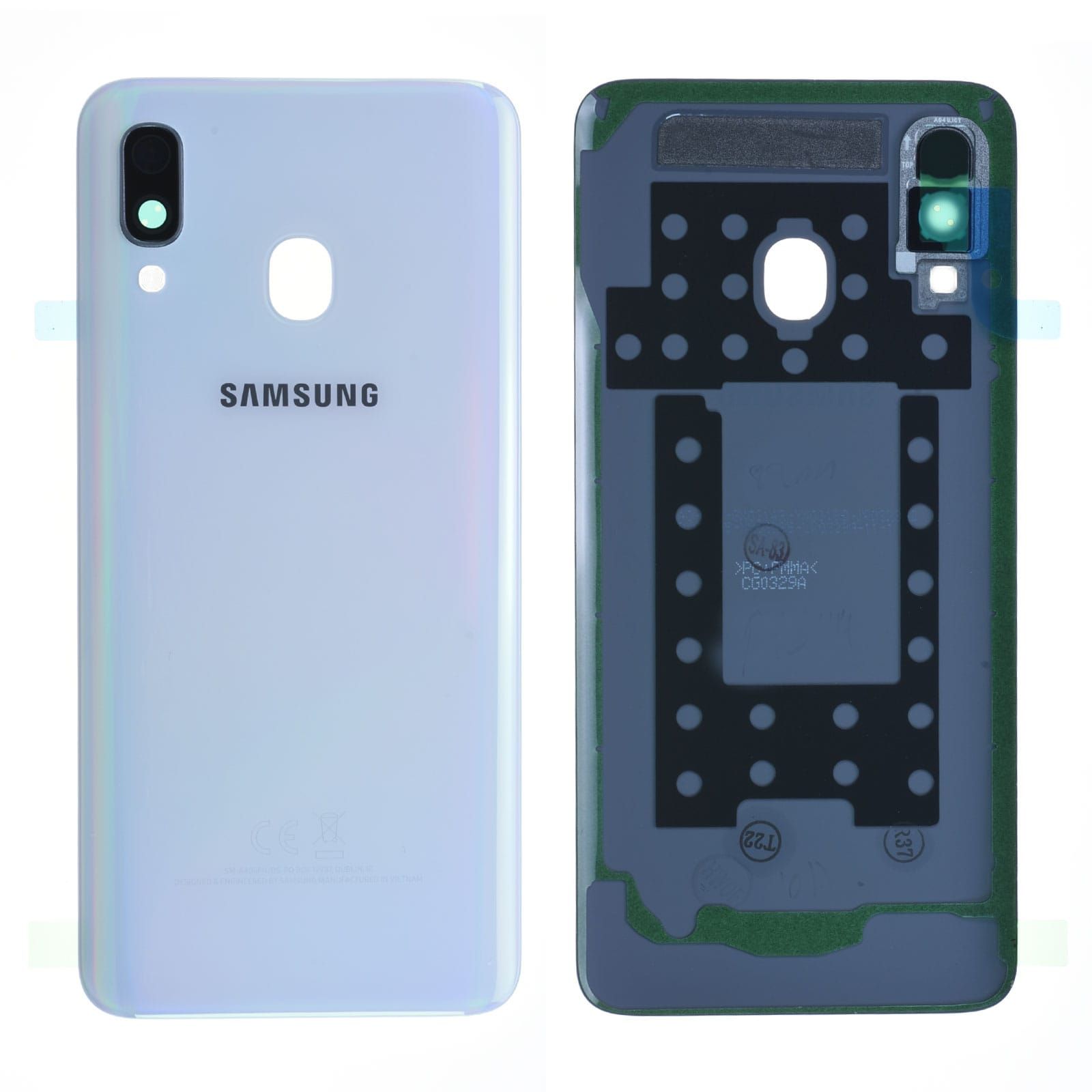 Vitre arrière Samsung Galaxy A40 (A405F) Blanc Origine