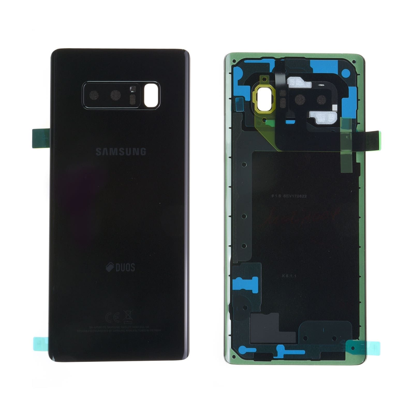 Vitre arrière Samsung Galaxy Note 8 (N950F) Noir Carbone Origine
