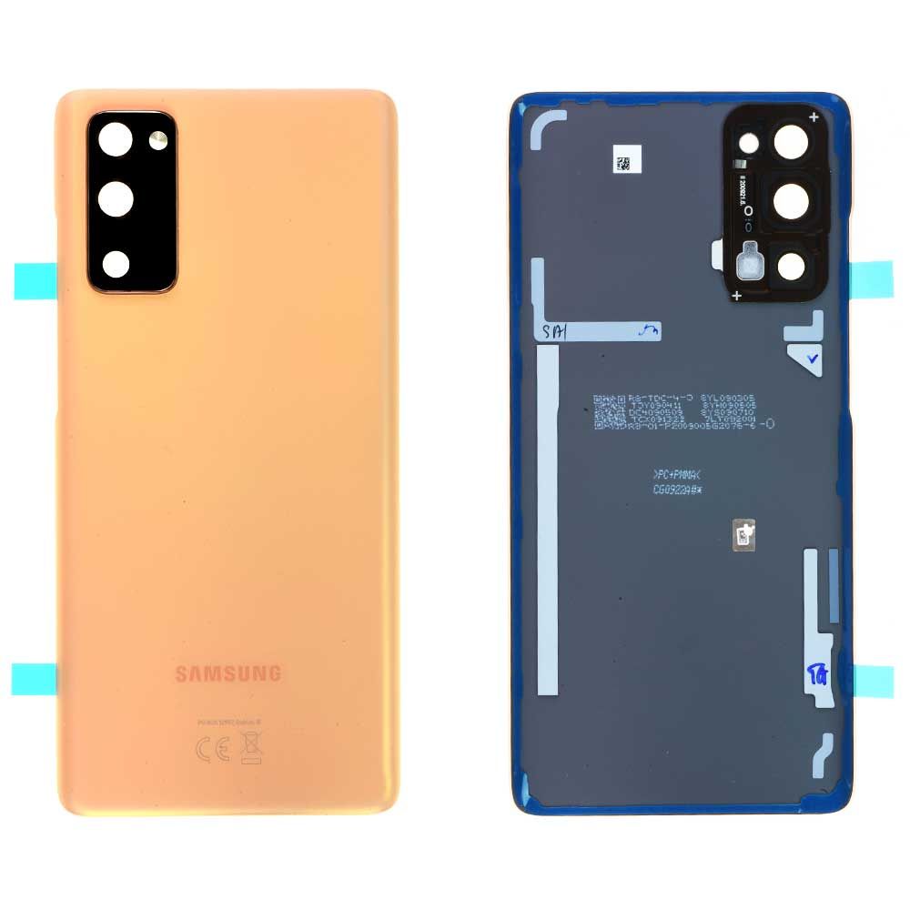 Vitre Arrière Samsung Galaxy S20 FE 4G (G780F) / S20 FE 5G (G781B) Orange Origine