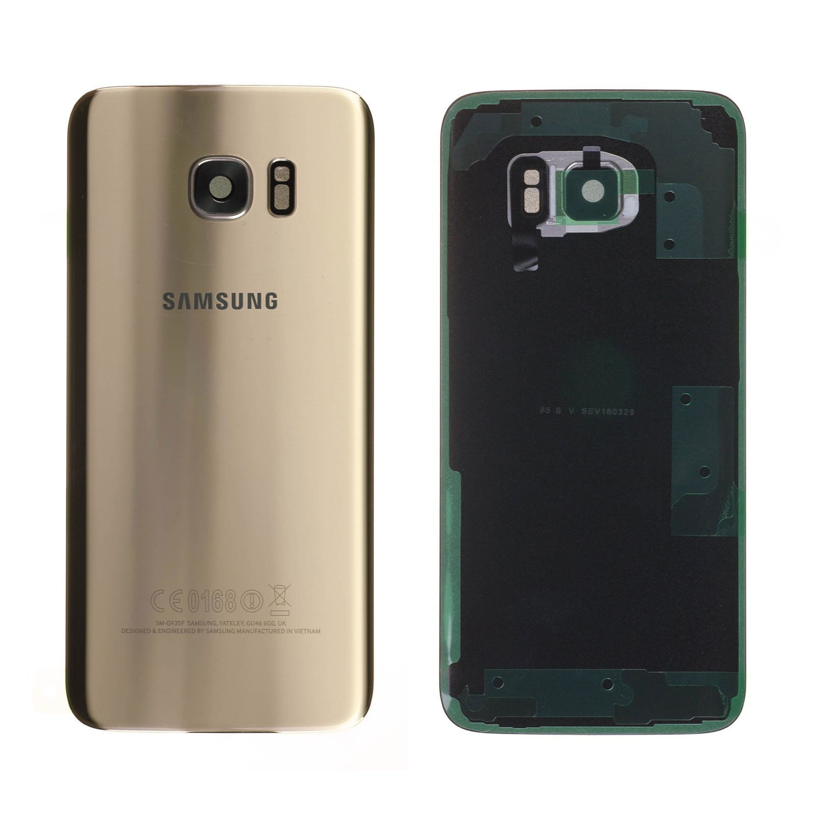 Vitre arrière Samsung Galaxy S7 Edge (G935F) Or Platine Origine