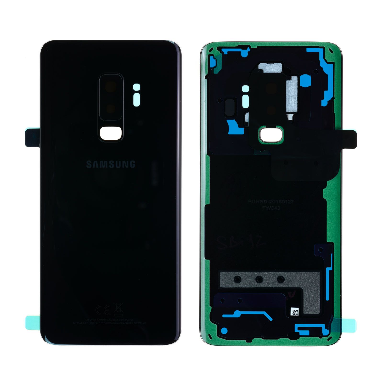 Vitre arrière Samsung Galaxy S9+ (G965F) Noir Carbone Origine