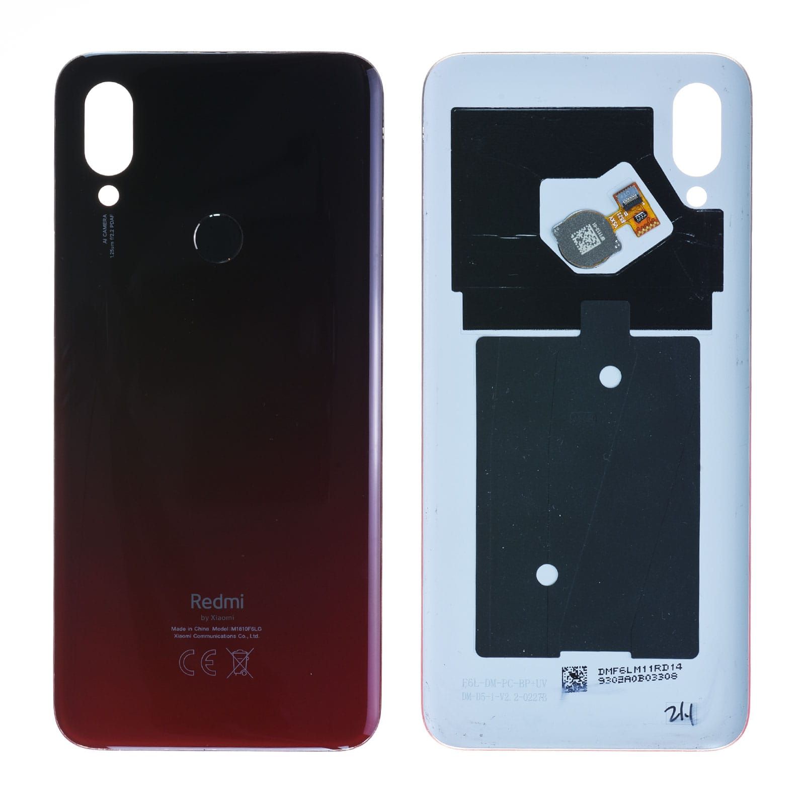 Coque arrière Xiaomi Redmi 7 Rouge Lunaire